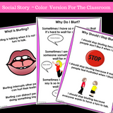 I Can Stop Blurting | Social Skills Story and Activities| For Girls K-2nd Grade