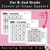Friendship Themed Word Search | Freebie