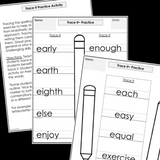 Modified Spelling Activities | Featuring 'e' Words | For 4th Grade