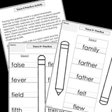 Modified Spelling Activities | Featuring 'f' Words | For 4th Grade