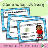 It's Okay To Make Mistakes -Social Skills Story and Activities - Featuring Boys