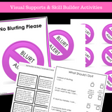 I Can Stop Blurting | Social Skills Story and Activities| For Girls K-2nd Grade