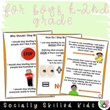 I Can Stop Blurting | Social Skills Story and Activities | For Boys K-2nd Grade