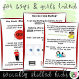 I Can Stop Blurting | Social Skills Story and Activities | For Boys and Girls K-2nd Grade