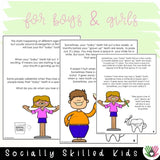 Social Skills Stories And Activities | Pack 4 | Body Awareness | For K-5th