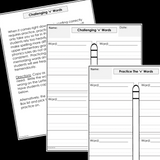 Modified Spelling Activities | Featuring 'v' Words | For 4th Grade