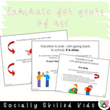 Vacation Is Over, It's Time To Go Back To School | Social Skills Story and Activities