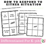 Responding To Others BINGO || Positive And Negative Scenarios