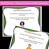 I Can Stop Picking My Nose || SOCIAL STORY SKILL BUILDER