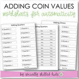Adding Coin Values | Worksheets For Automaticity