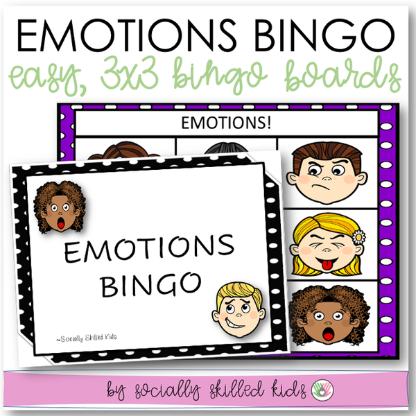 Emotions BINGO | 3x3 Easy Play Differentiated BINGO Boards