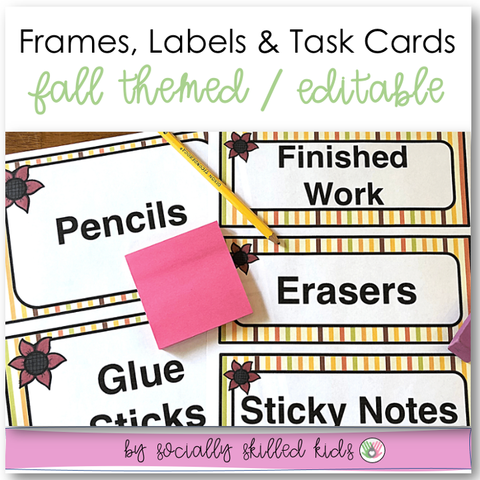 Frames, Labels and Task Cards | Fall Themed