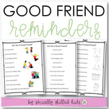 Good Friend Reminders | Differentiated Posters & Worksheets