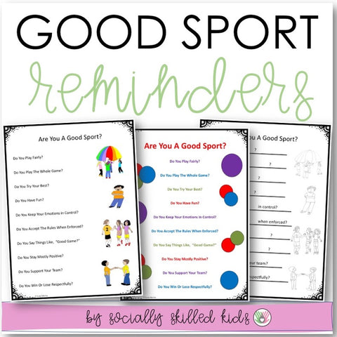 Good Sport Reminders | Differentiated Posters & Worksheets