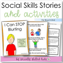 I Can Stop Blurting | Social Skills Story and Activities | For Boys K-2nd Grade