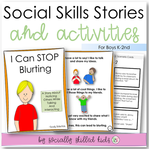 I Can Stop Blurting | Social Skills Story and Activities | For Boys K-2nd Grade