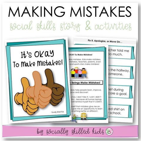 It's Okay To Make Mistakes | Social Skills Story and Activities | For 3rd-5th Grade