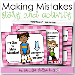 It's Okay To Make Mistakes | Social Skills Story and Activities | For Girls  K-2nd Grade
