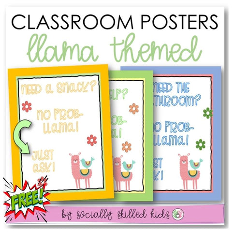 Llama Themed Classroom Rules Posters | Freebie