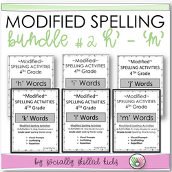 Modified Spelling Activities | BUNDLE 2 | 'h' - 'm' Words | For 4th Grade