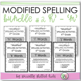 Modified Spelling Activities | BUNDLE 2 | 'h' - 'm' Words | For 4th Grade