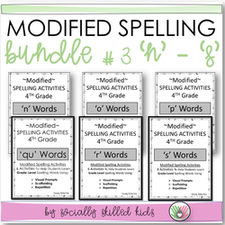 Modified Spelling Activities | BUNDLE 3 | 'n' - 's' Words | For 4th Grade