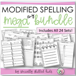 Modified Spelling Activities | MEGA BUNDLE | Featuring 'a' - 'z' Words | For 4th Grade