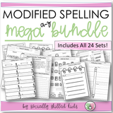 Modified Spelling Activities | MEGA BUNDLE | Featuring 'a' - 'z' Words | For 4th Grade