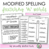 Modified Spelling Activities | BUNDLE 2 | 'h' - 'm' Words | For 4th Grade