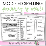 Modified Spelling Activities | BUNDLE 4 | 't' - 'y' Words | For 4th Grade