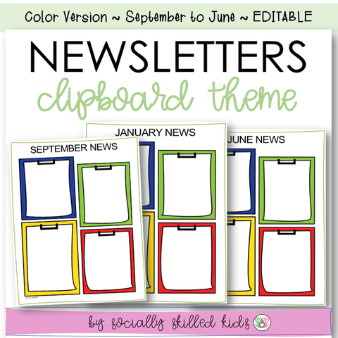 NEWSLETTERS Clipboard Theme | September To June | Color Version