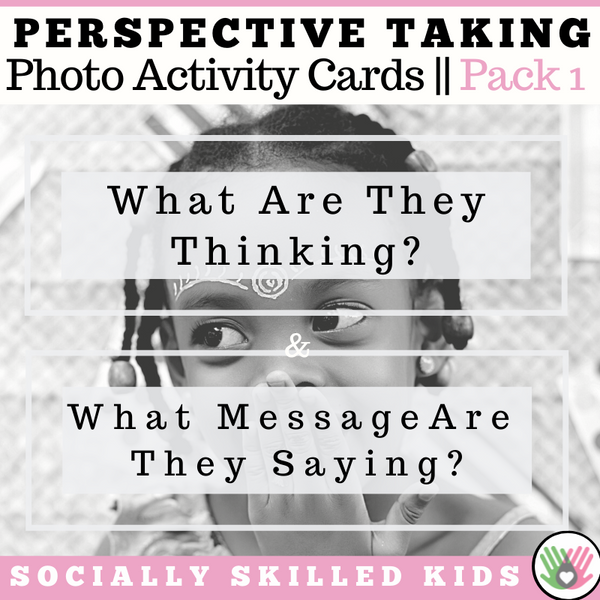 Perspective Taking Photo Activity Cards | Pack 1 |What Are They Thinking? & What Are They Saying?