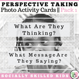 Perspective Taking Photo Activity Cards | Pack 1 |What Are They Thinking? & What Are They Saying?