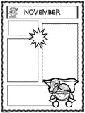 NEWSLETTERS Superhero Theme | September To August | Black and White Version