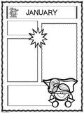 NEWSLETTERS Superhero Theme | September To August | Black and White Version