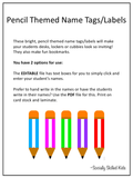 Pencil Themed Name Tags/Classroom Labels | Freebie