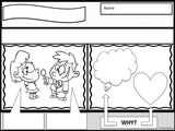 PERSPECTIVE TAKING Activity | Comic Strip Style | Black and White Version | For K-2nd