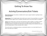 'Getting To Know You' Activity Pack