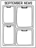 NEWSLETTERS Clipboard Theme | September To August | Black and White Version