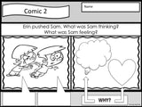 PERSPECTIVE TAKING Activity | Comic Strip Style | Black and White Version | For K-2nd