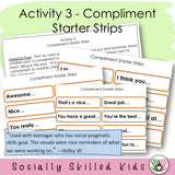 COMPLIMENTS - with COMPLIMENT STARTERS - Perspective Taking Activity for 1st-5th