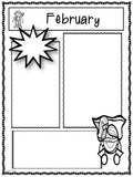 NEWSLETTERS Superhero Theme | September To June | Black and White Version