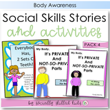Social Skills Stories And Activities | Pack 4 | Body Awareness | For K-5th