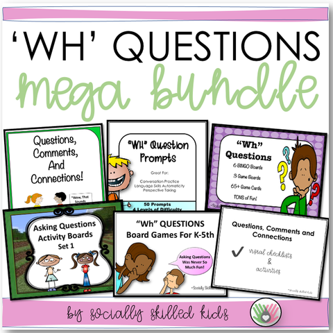 "WH" QUESTIONS | Mega 6 Pack Bundle | Differentiated Games, Activities, and Visuals