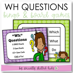 "WH" Questions BINGO And Board Games | Differentiated For K-5th Grade