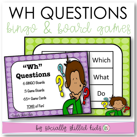 "WH" Questions BINGO And Board Games | Differentiated For K-5th Grade