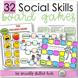 Social Skills Board Games – 32 Printable Games for Elementary Special Education & SEL