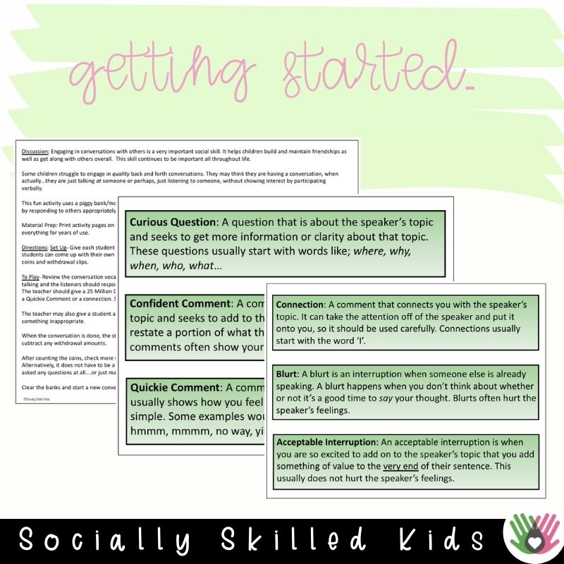 Conversation Activity | Responding To Others – Socially Skilled Kids