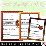 "WH" Question Prompts | Fall and Thanksgiving Themed | 20 Differentiated Prompts