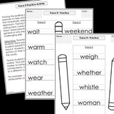 Modified Spelling Activities | Featuring 'w' Words | For 4th Grade